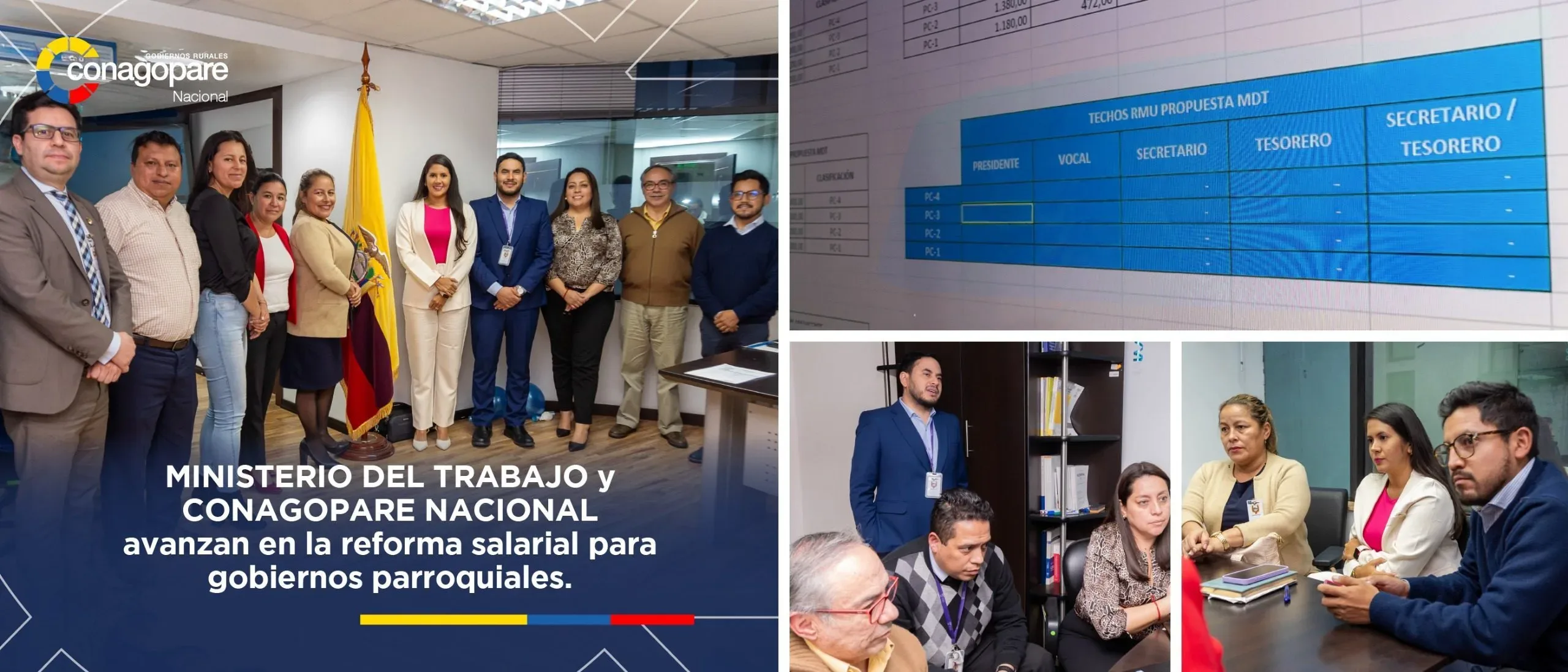 Ministerio del Trabajo MDT y Conagopare Nacional avanzan en la reforma salarial para los gobiernos parroquiales